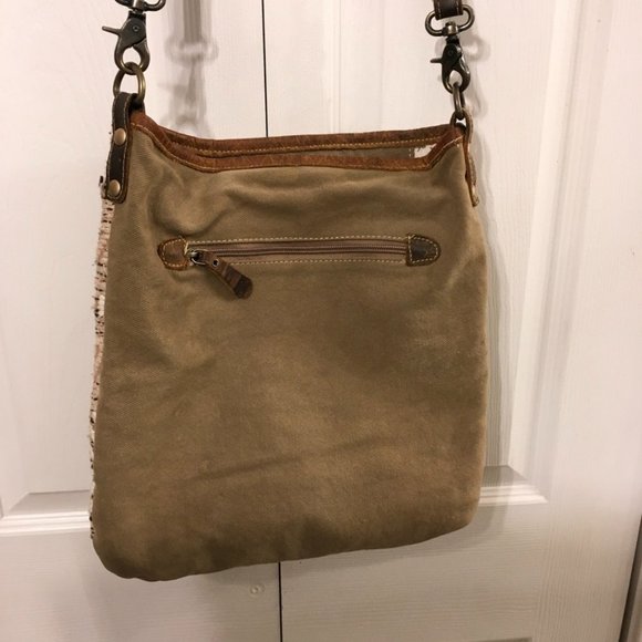 Myra Canvas Leather Rug Crossbody Bag - Picture 5 of 10